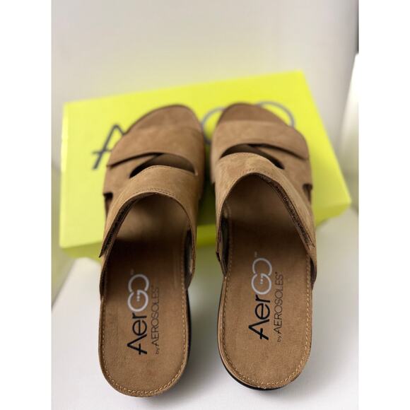 Aerosoles® Aer Go Taupe Sandals 11M Leap Year Size 11 M Leather Women's - Picture 4 of 8